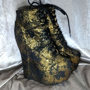 JEFFREY CAMPBELL DAMSEL BLACK GOLD ROSE